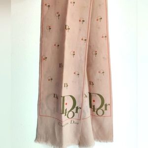 Dior Monogram Double Sided Slim Silk Scarf